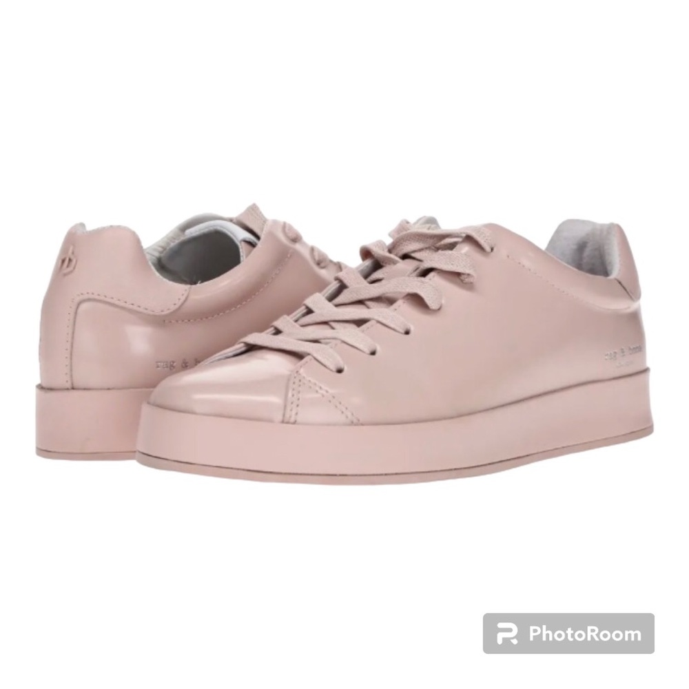 RAG & BONE Womens 'RB1' Pink Leather Low Top Sneakers Shoes Euro 35 Handmade EUC